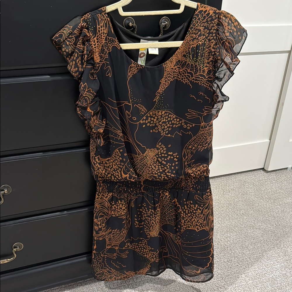 Elegant Black and Brown Women's Dress